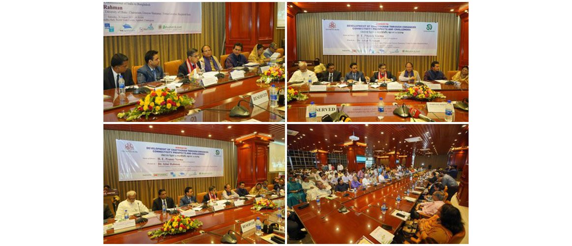  HC Pranay Verma was invited by UnSy to deliver keynote address at a seminar on India and Bangladesh connectivity in Chattogram. HC noted that with contiguous geography and shared history, enhanced connectivity is a natural manifestation and a driver of growing partnership between India and Bangladesh.
