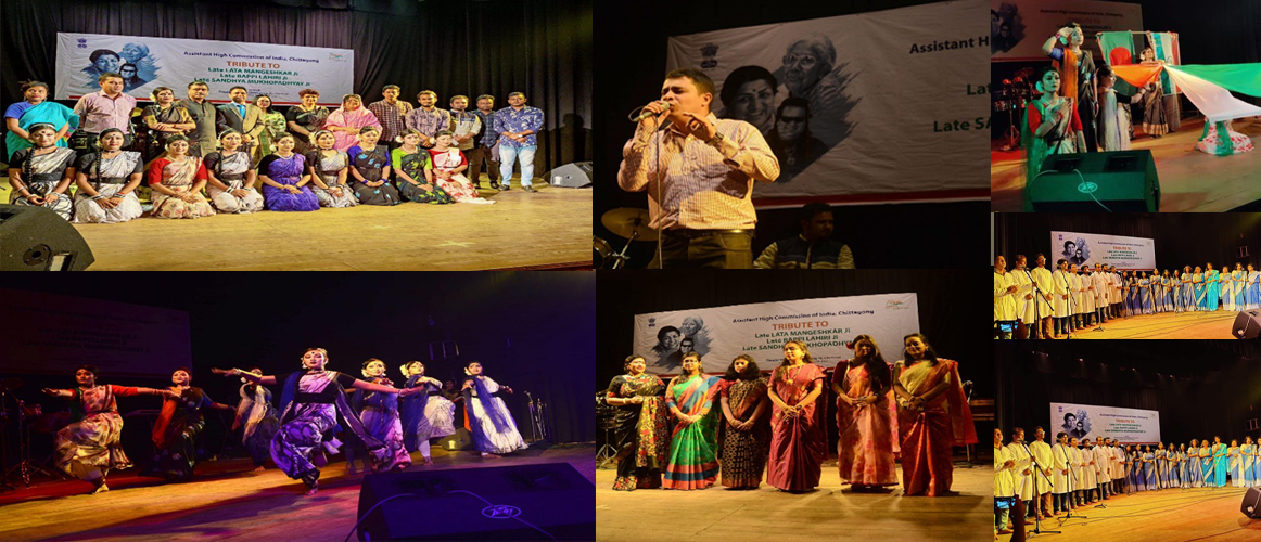  Asst. High Commission of India, Chittagong pays tribute to the legends – India’s Nightingale Lata Mangeshkar, Gitashree Sandhya Mukherjee and Disco Kind Bappy Lahiri